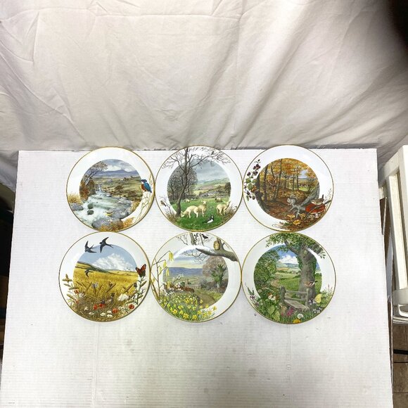 Peter Barrett Collector Plates 1979 Set of 6 Royal Worchester Porcelain Ltd Ed. - Picture 1 of 8